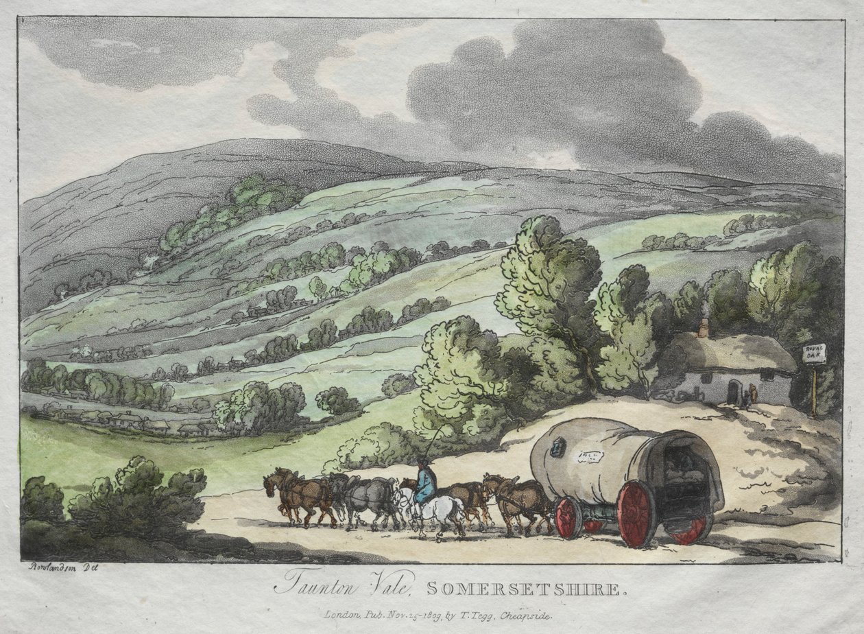 Rowlandsonin luonnokset luonnosta: Taunton Vale, Somersetshire, 1809. tekijältä Thomas Rowlandson