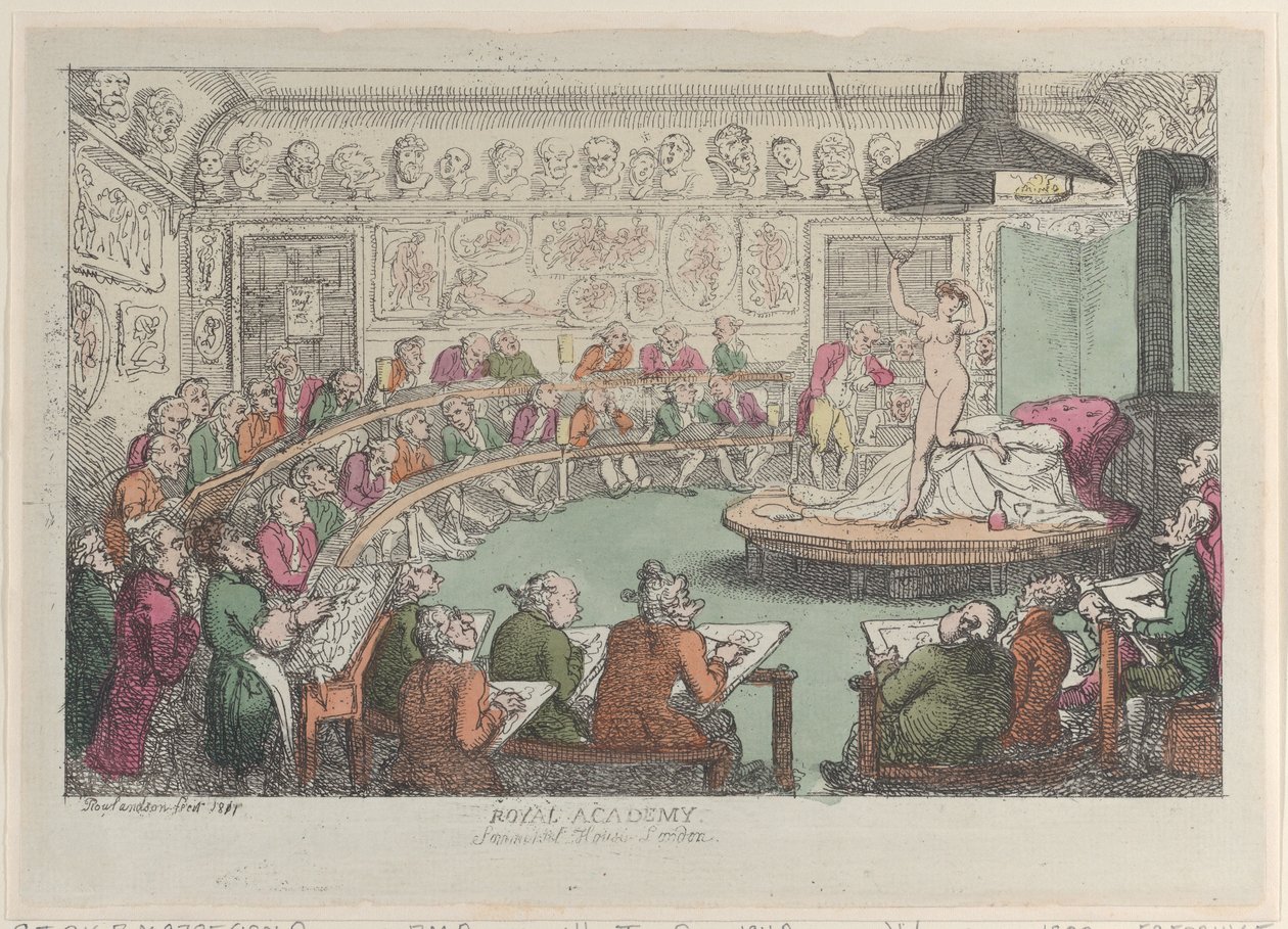 Royal Academy, Somerset House, Lontoo, 1801-11, 1801-11. tekijältä Thomas Rowlandson