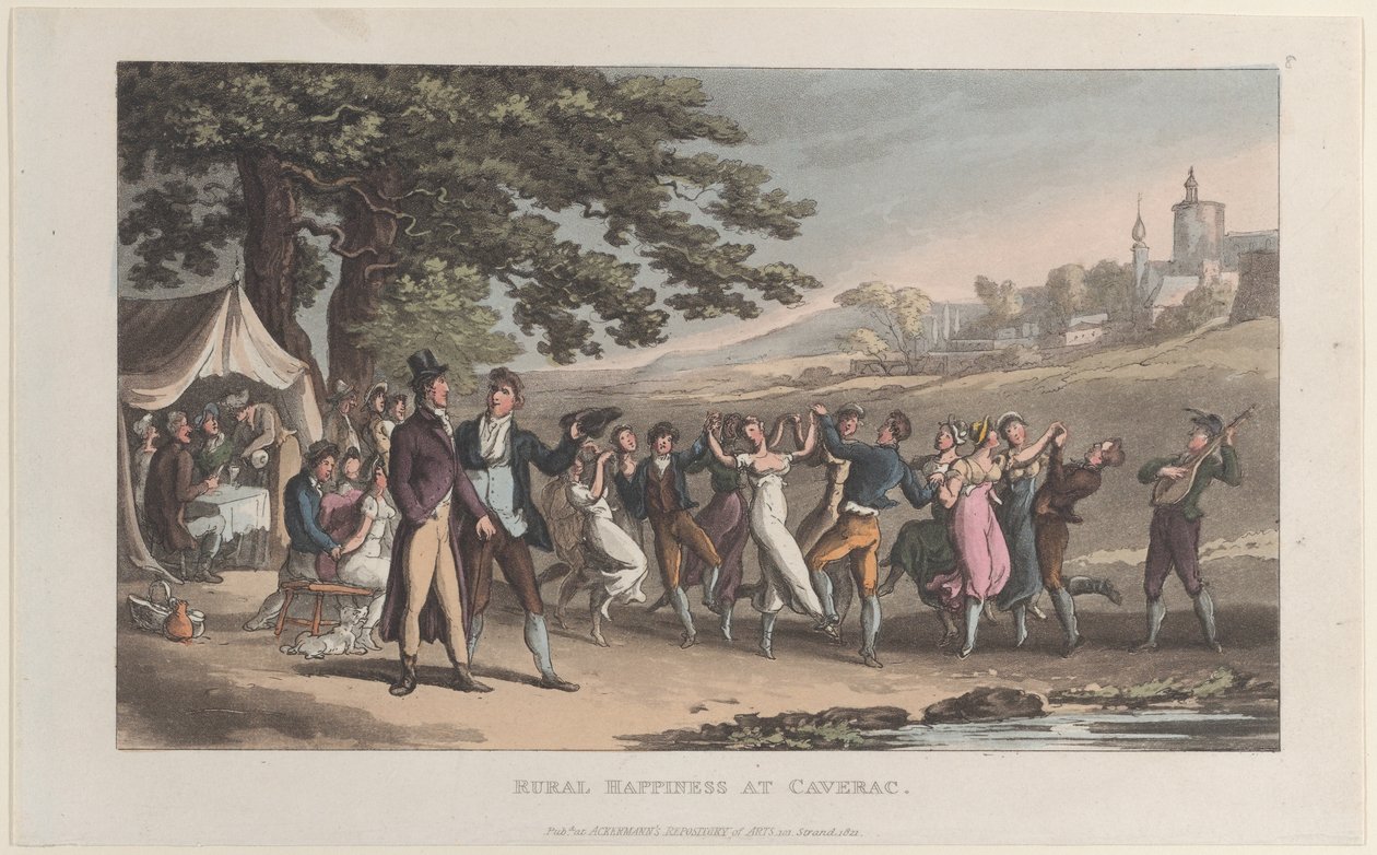 Rural Happiness at Caverac, Journal of Sentimental Travels in the Southern Provinces..., 1821. tekijältä Thomas Rowlandson