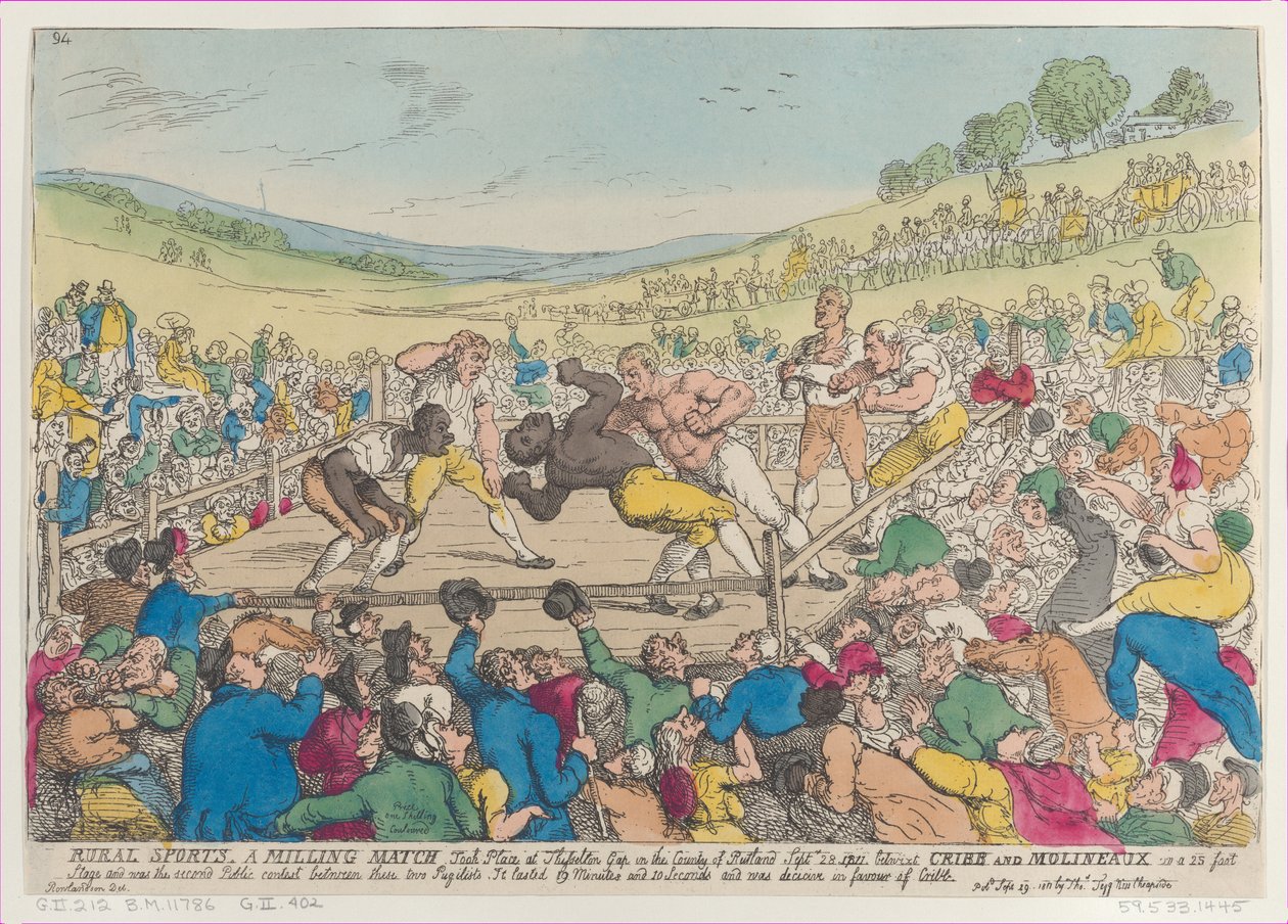 Maaseutuurheilu, Milling Match, 29. syyskuuta 1811, 29. syyskuuta 1811. tekijältä Thomas Rowlandson