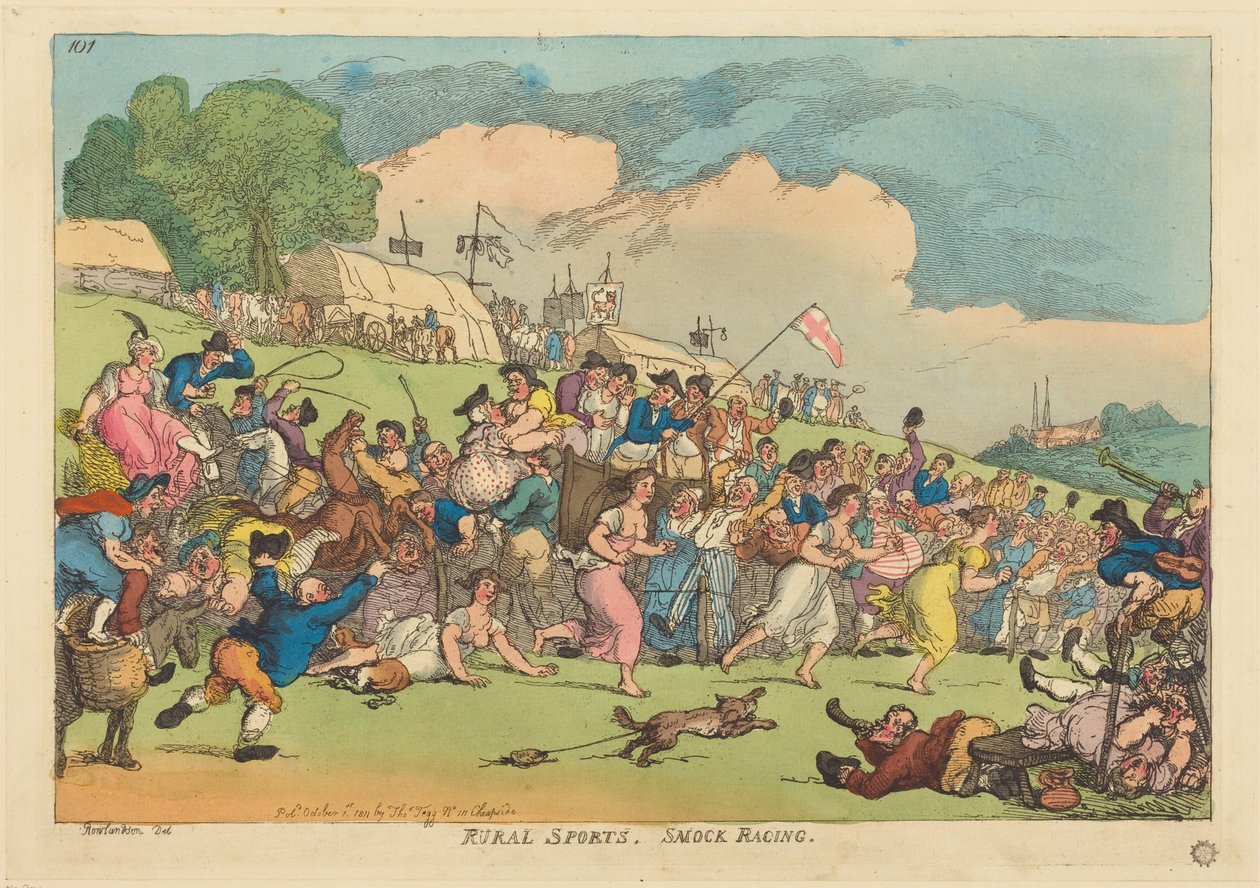 Maaseudun urheilu. Smock-kilpailut tekijältä Thomas Rowlandson