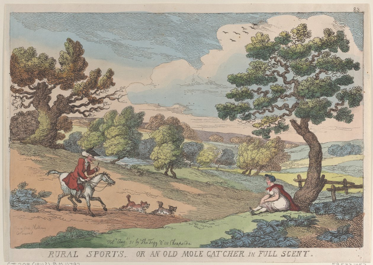 Maaseutuurheilu tai vanha myyränsieppaaja täydessä tuoksussa, 31. elokuuta 1811., 31. elokuuta 1811. tekijältä Thomas Rowlandson