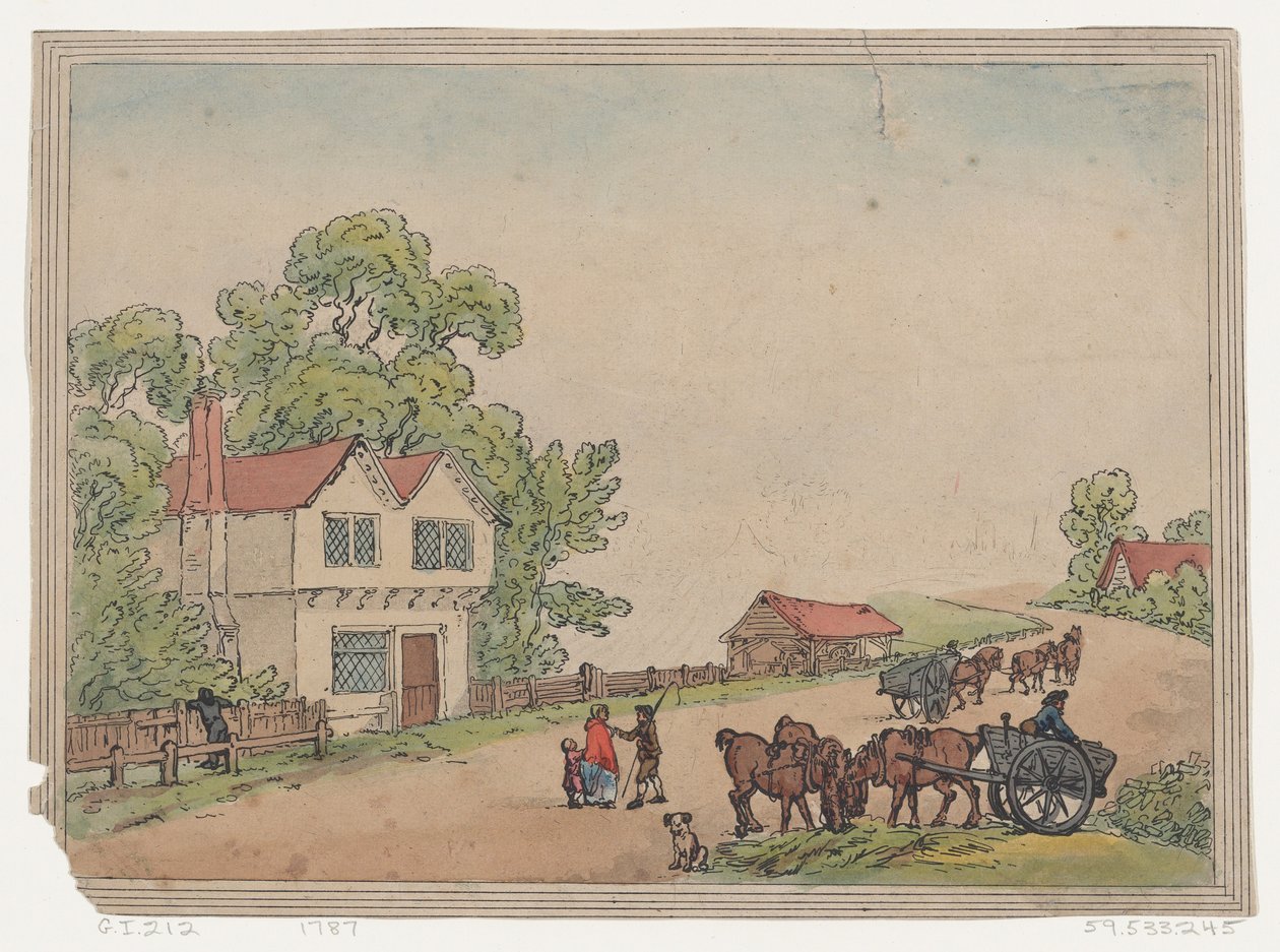 Maalaismainen luonnos, 1787, 1787. tekijältä Thomas Rowlandson
