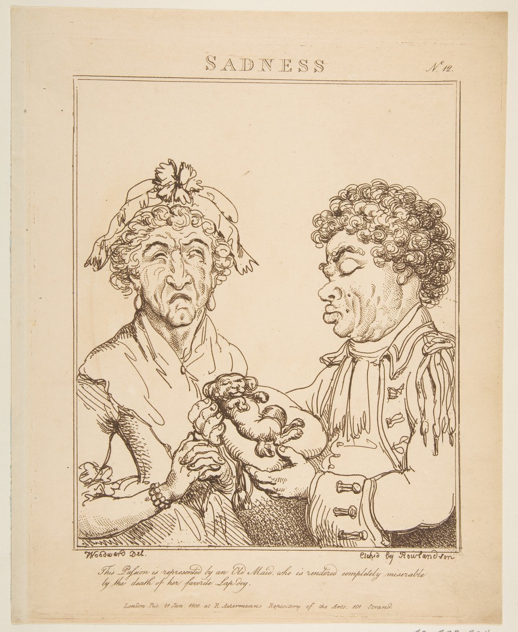 Suru Le Brun Travested eli Karikatyyrit Passioista, 21. tammikuuta 1800. tekijältä Thomas Rowlandson