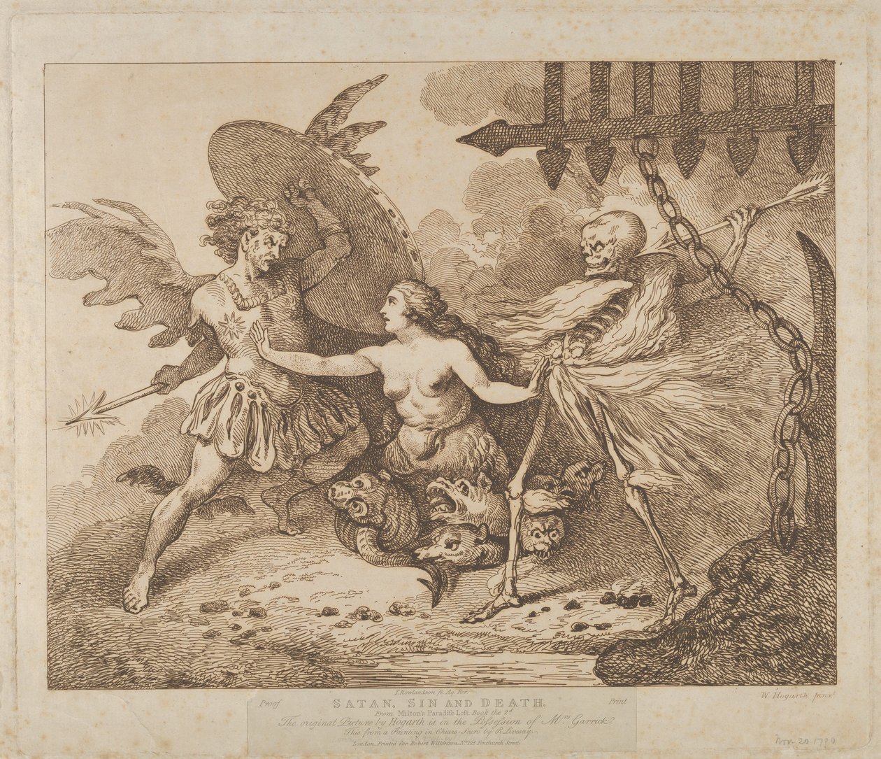 Saatana, synnin ja kuoleman paratiisi kadonnut, kirja 2., vuoden 1790 jälkeen, vuoden 1790 jälkeen. tekijältä Thomas Rowlandson
