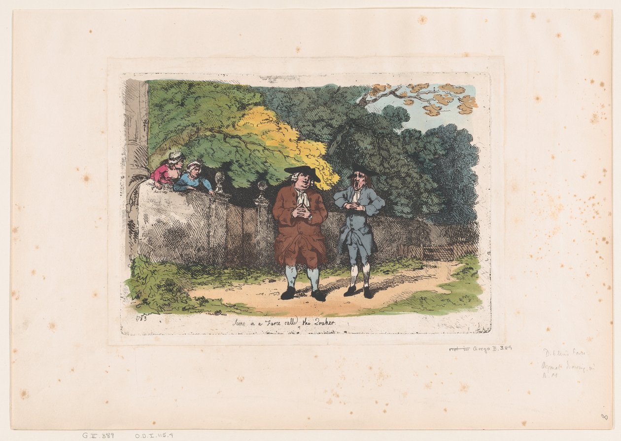 Kohtaus farssissa nimeltä The Quaker, 22. joulukuuta 1783, 22. joulukuuta 1783. tekijältä Thomas Rowlandson