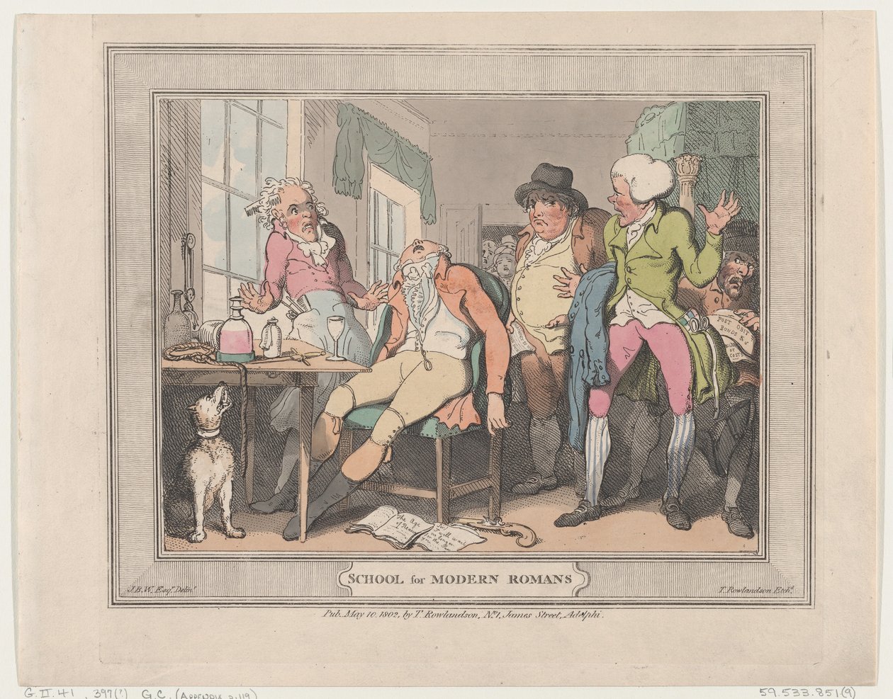 School for Modern Romans, 10. toukokuuta 1802, 10. toukokuuta 1802. tekijältä Thomas Rowlandson