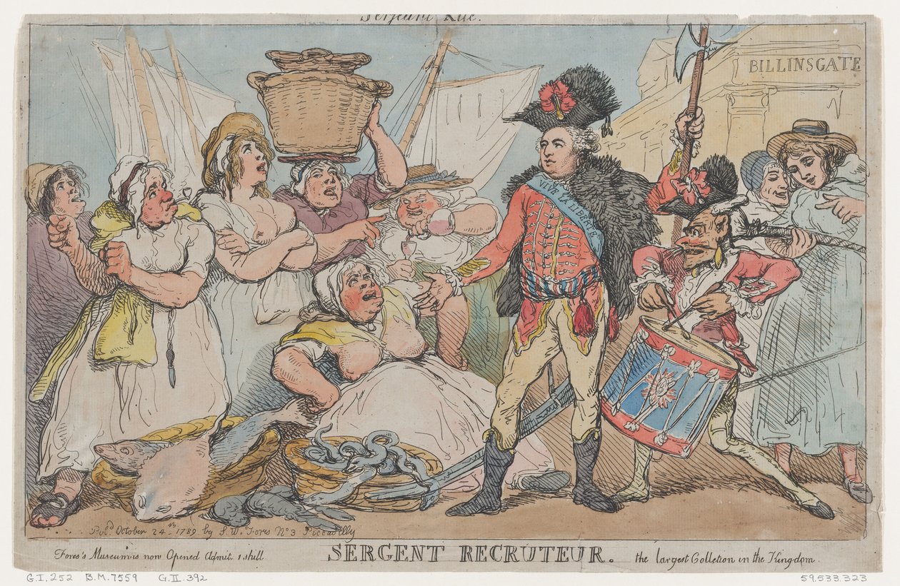 Kersantti Recruiter, 24. lokakuuta 1789, 24. lokakuuta 1789. tekijältä Thomas Rowlandson