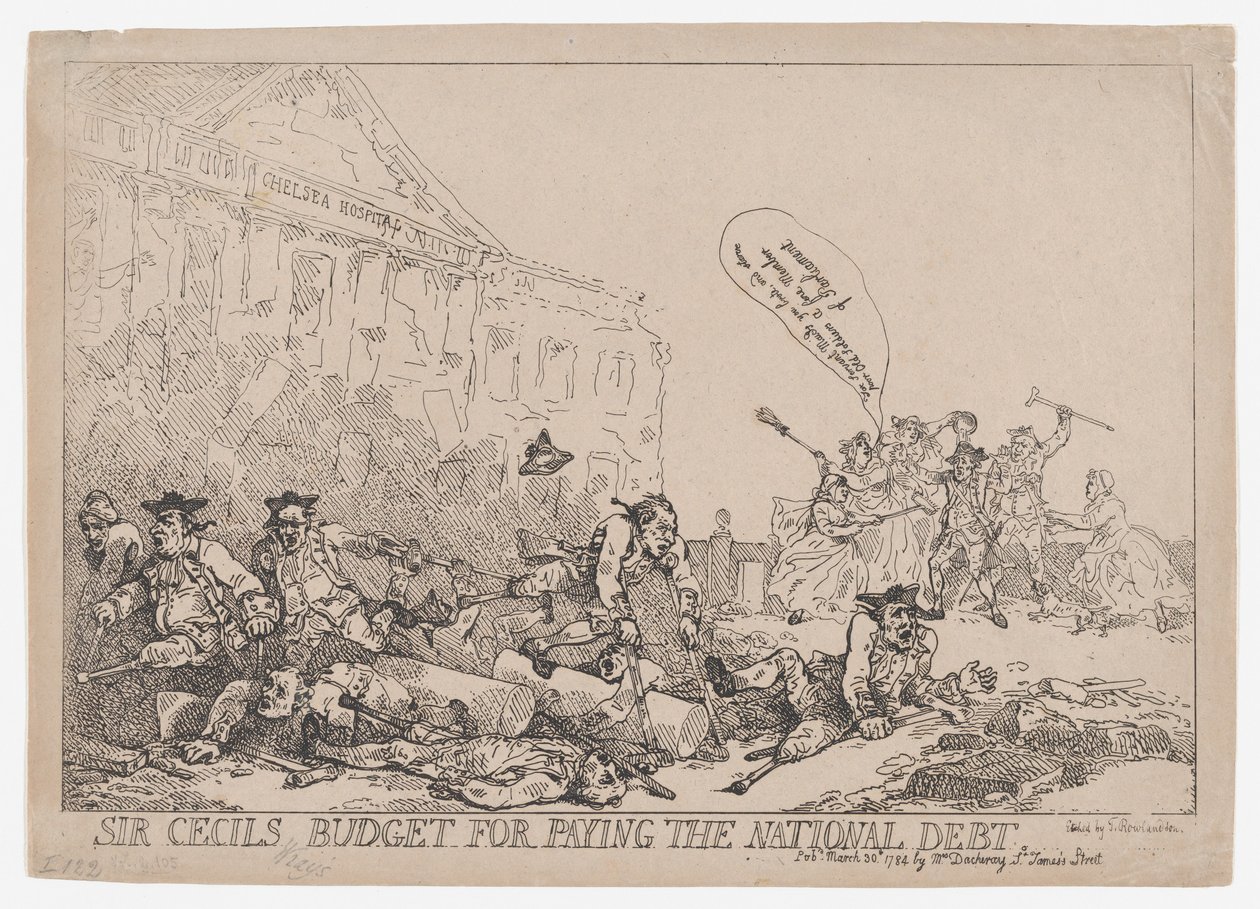 Sir Cecilin budjetti valtionvelan maksamiseen, 30. maaliskuuta 1784, 30. maaliskuuta 1784. tekijältä Thomas Rowlandson
