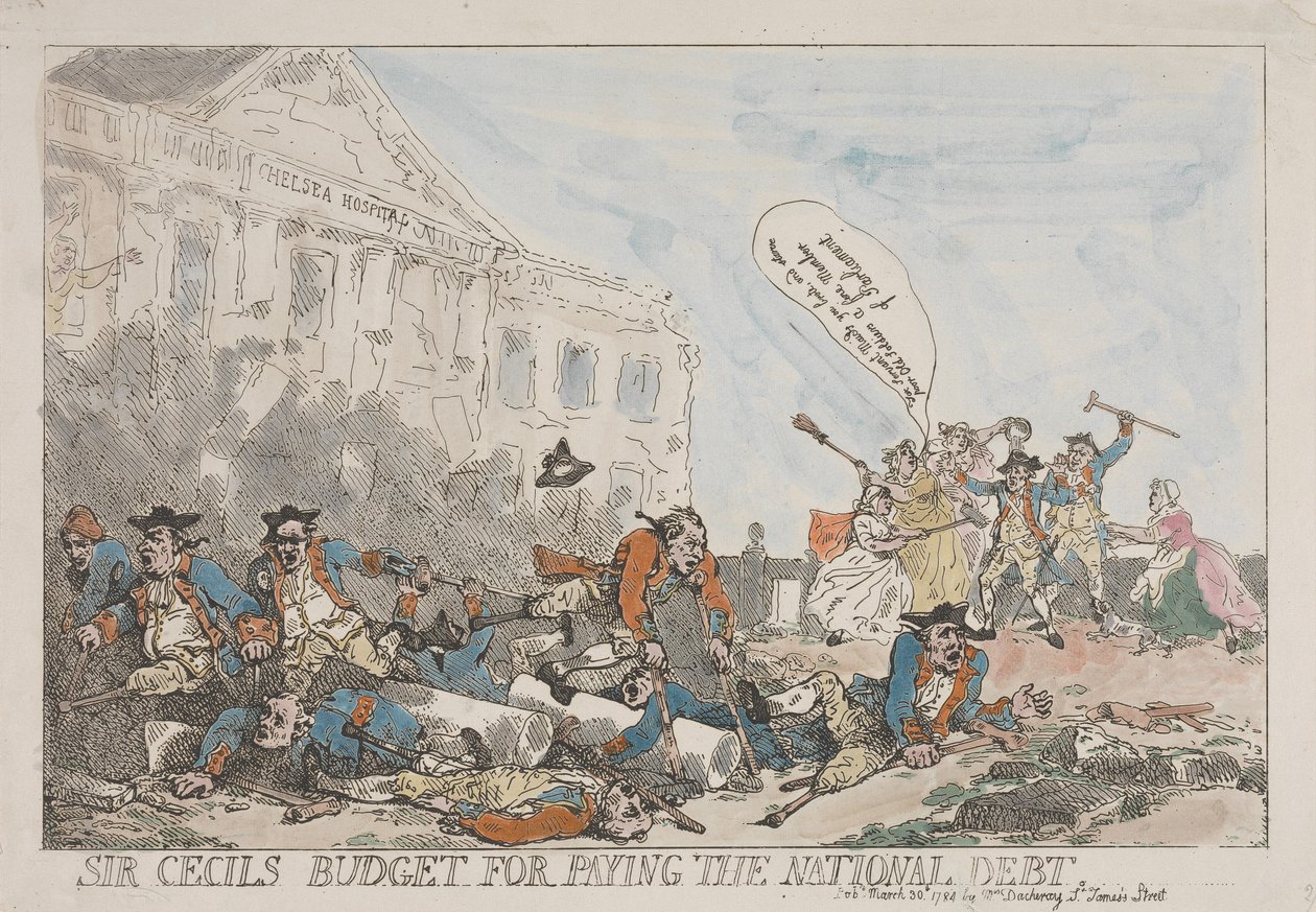 Sir Cecilin suunnitelma valtionvelan maksamiseksi tekijältä Thomas Rowlandson