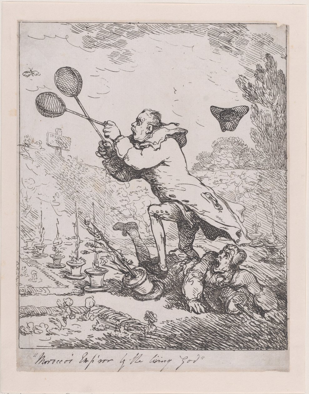 Sir Joseph Banks ja Marokon keisari, 1788, 1788. tekijältä Thomas Rowlandson