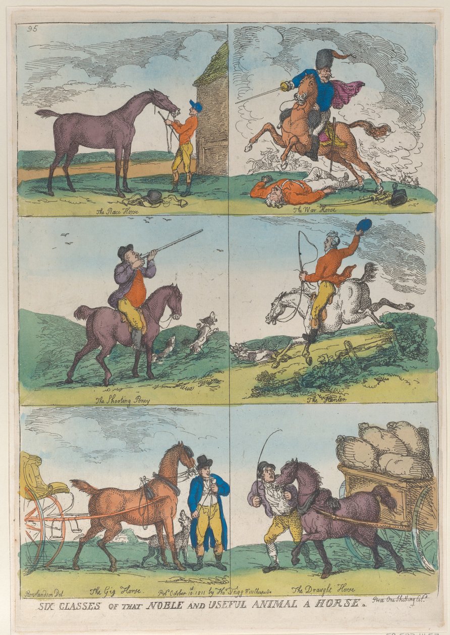 Kuusi luokkaa jaloa ja hyödyllistä eläintä hevonen, 10. lokakuuta 1811., 10. lokakuuta 1811. tekijältä Thomas Rowlandson