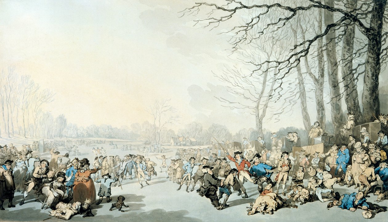 Luistelijat Serpentiinillä tekijältä Thomas Rowlandson
