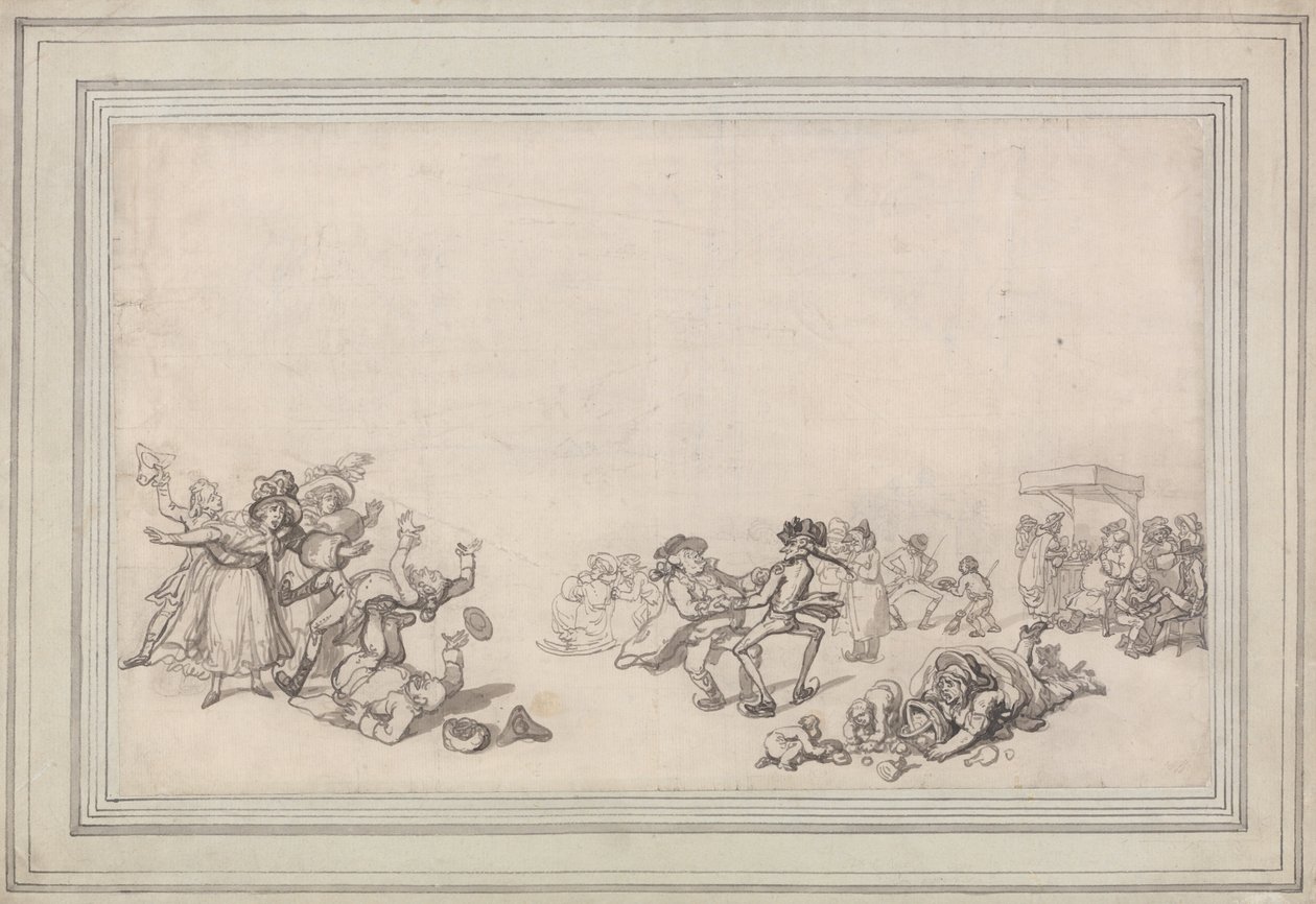Luistelu Serpentine-järvellä tekijältä Thomas Rowlandson