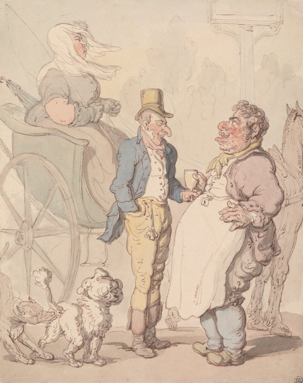 ”Slender Billy”  nauttii virvokkeita tekijältä Thomas Rowlandson