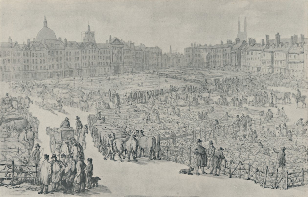 Smithfield Market, 1810, 1920 tekijältä Thomas Rowlandson