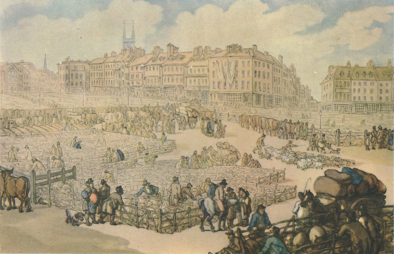 Smithfield Meat Market, c1816, 1944. tekijältä Thomas Rowlandson