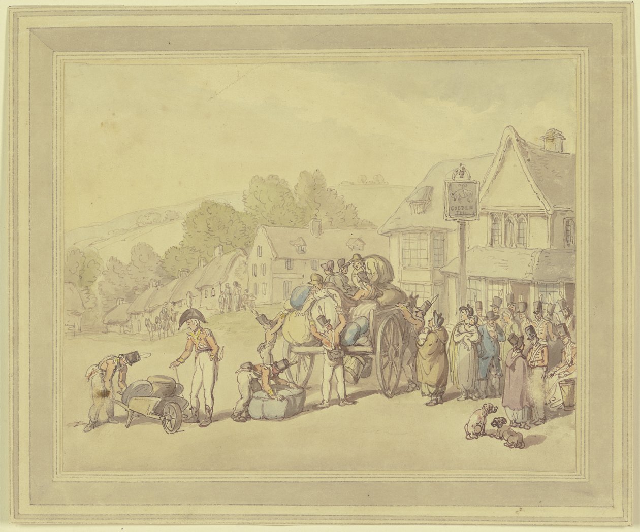 Sotilaita tavernassa tekijältä Thomas Rowlandson