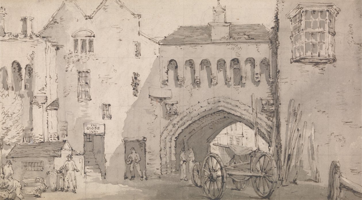 Southampton, Watergate ja Globe Inn tekijältä Thomas Rowlandson