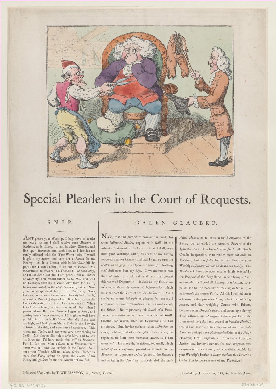Special Pleaders in the Court of Requests, 28. toukokuuta 1802., 28. toukokuuta 1802. tekijältä Thomas Rowlandson