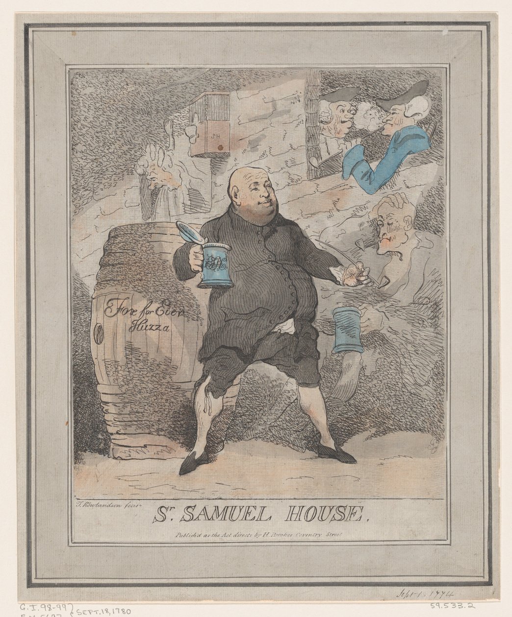 Sr. Samuel House, [1780] julkaistiin uudelleen 1786-91, [1780] julkaistiin uudelleen 1786-91. tekijältä Thomas Rowlandson