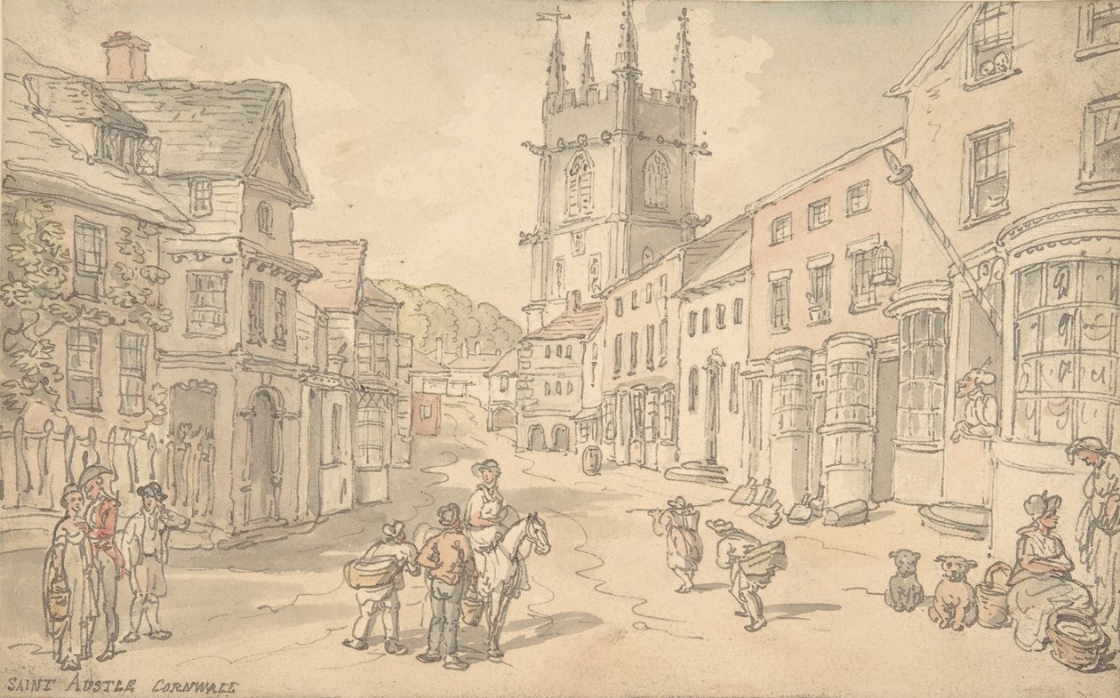 St. Austell, Cornwall, 1780-1827. tekijältä Thomas Rowlandson
