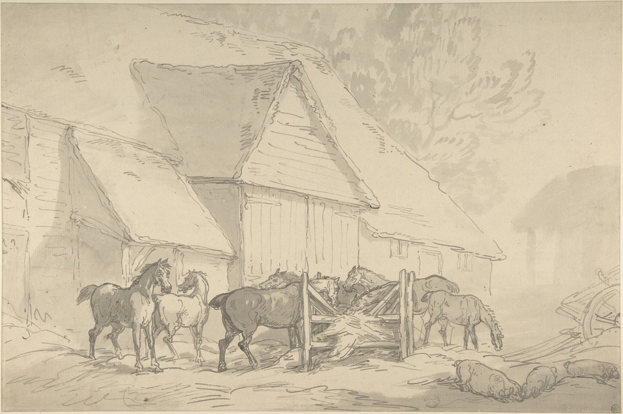 Tallialue hevosineen tekijältä Thomas Rowlandson