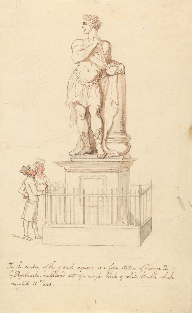 Yrjö II:n patsas, Greenwich tekijältä Thomas Rowlandson