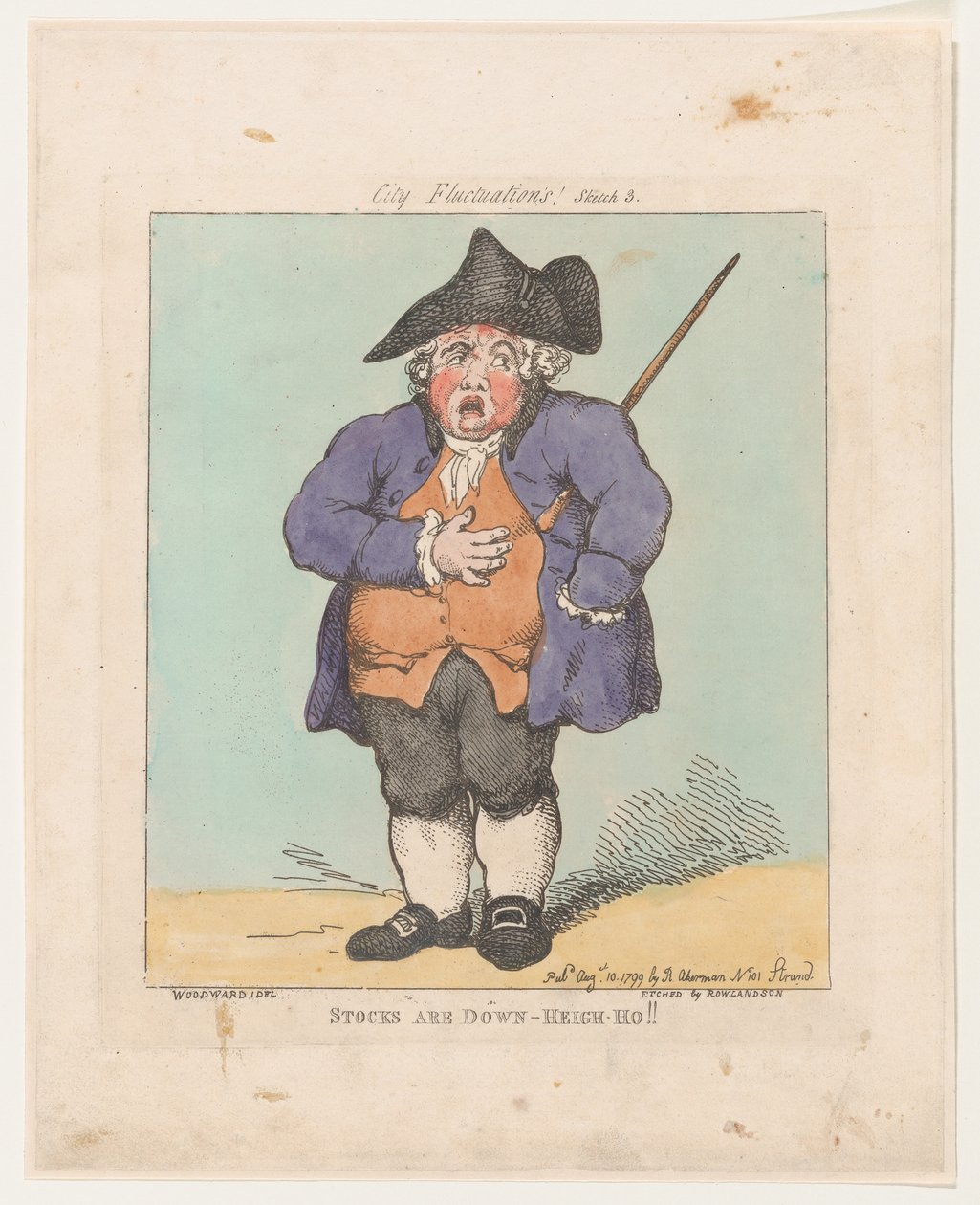 Osakkeet ovat laskussa – Heigh-Ho!!, 10. elokuuta 1799, 10. elokuuta 1799. tekijältä Thomas Rowlandson
