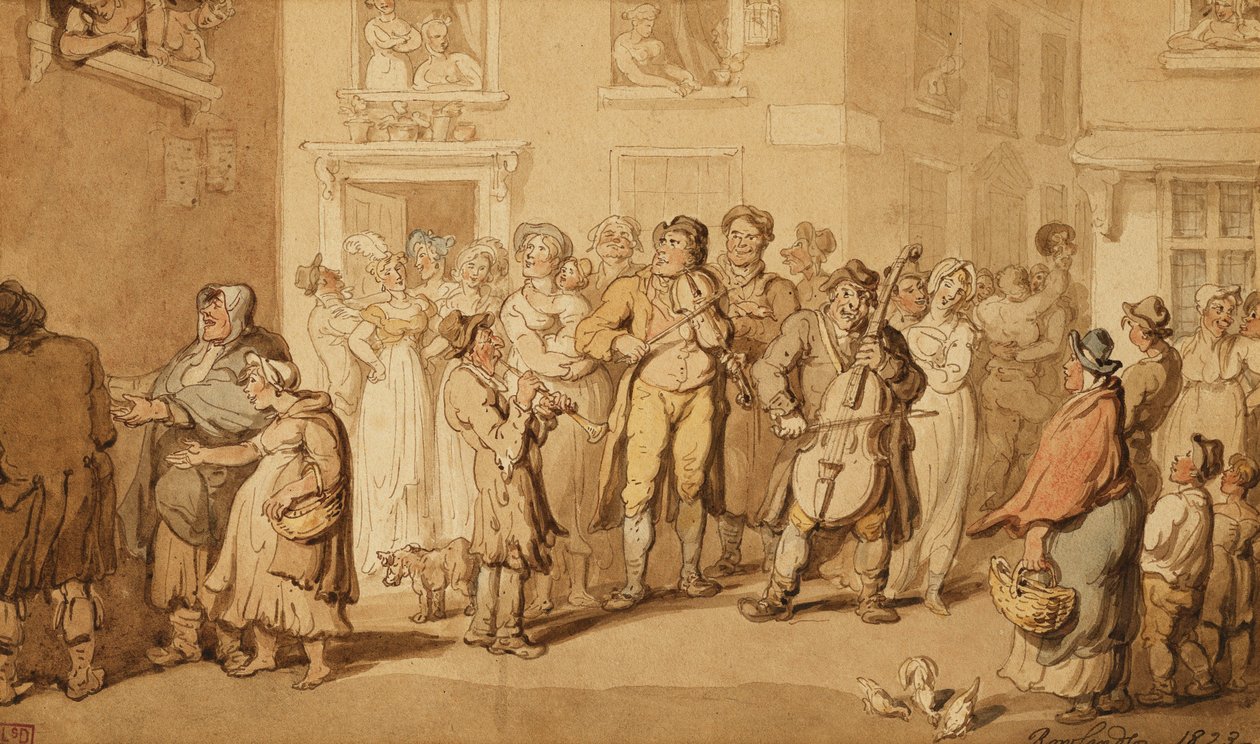 Katumuusikot, 1823 tekijältä Thomas Rowlandson