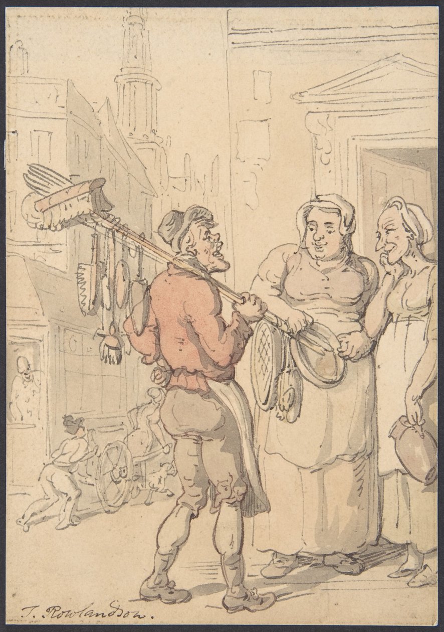 Katuvaikutelma: Harjojen myyjä tekijältä Thomas Rowlandson