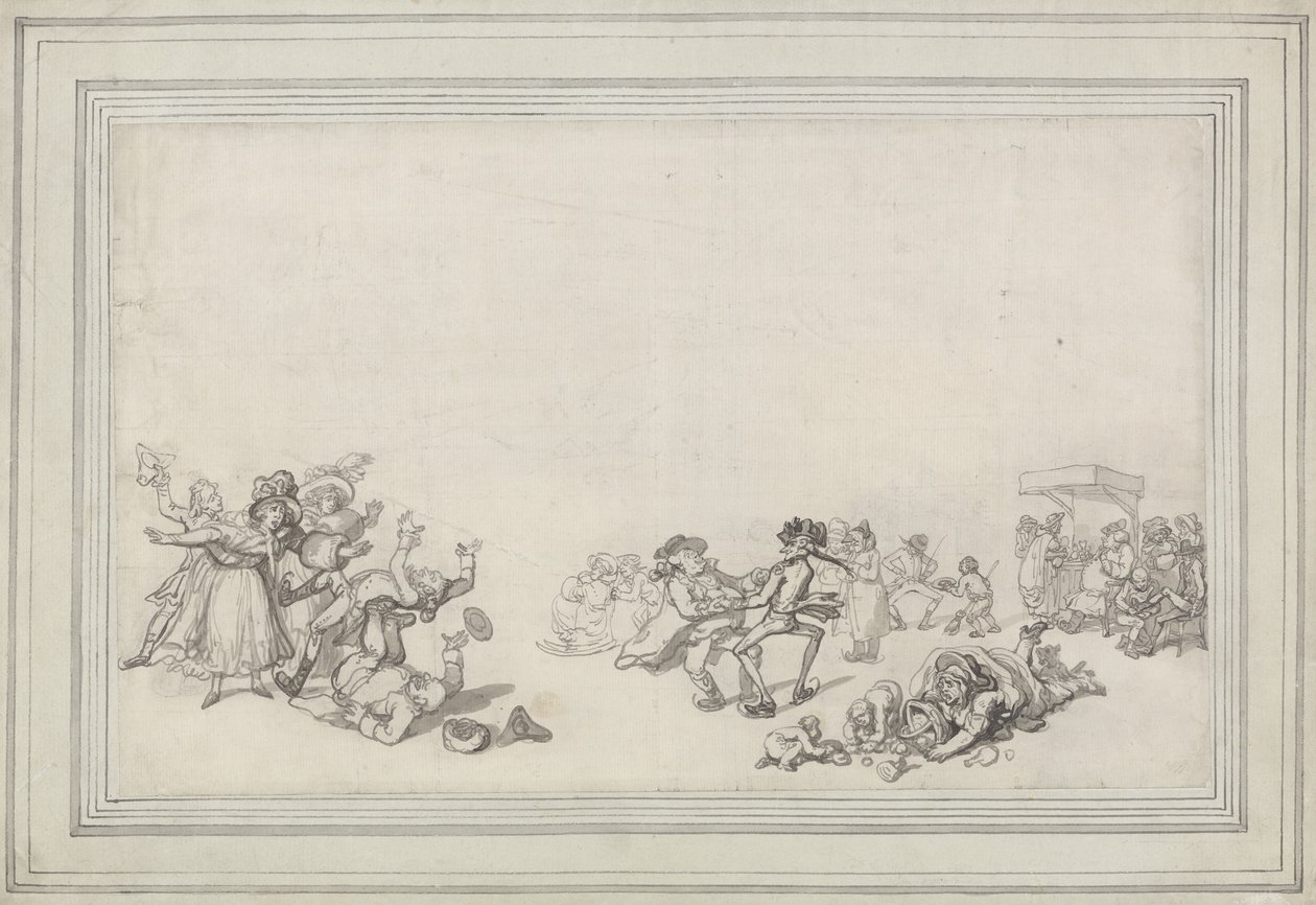 Luistelijatutkimus: Luistelu serpentiinillä tekijältä Thomas Rowlandson