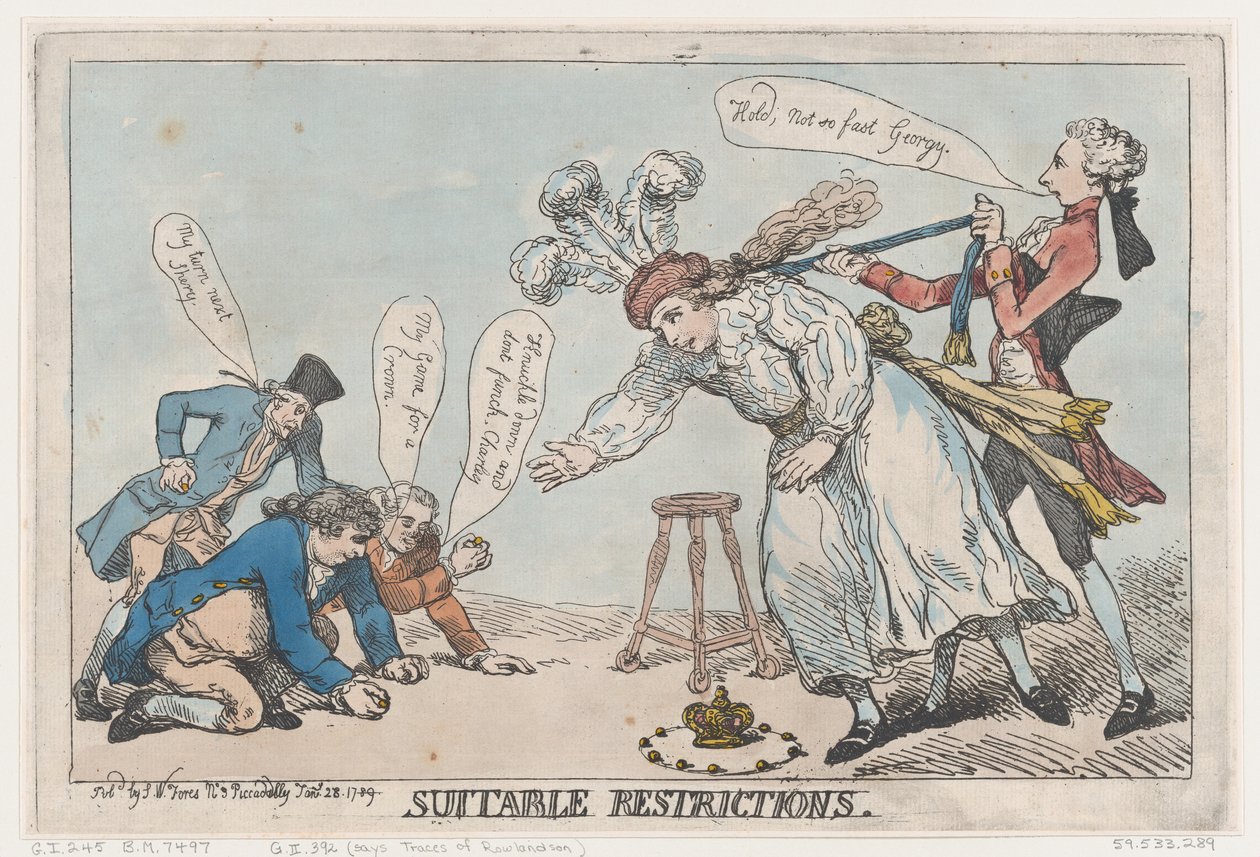 Sopivat rajoitukset, 28. tammikuuta 1789, 28. tammikuuta 1789. tekijältä Thomas Rowlandson