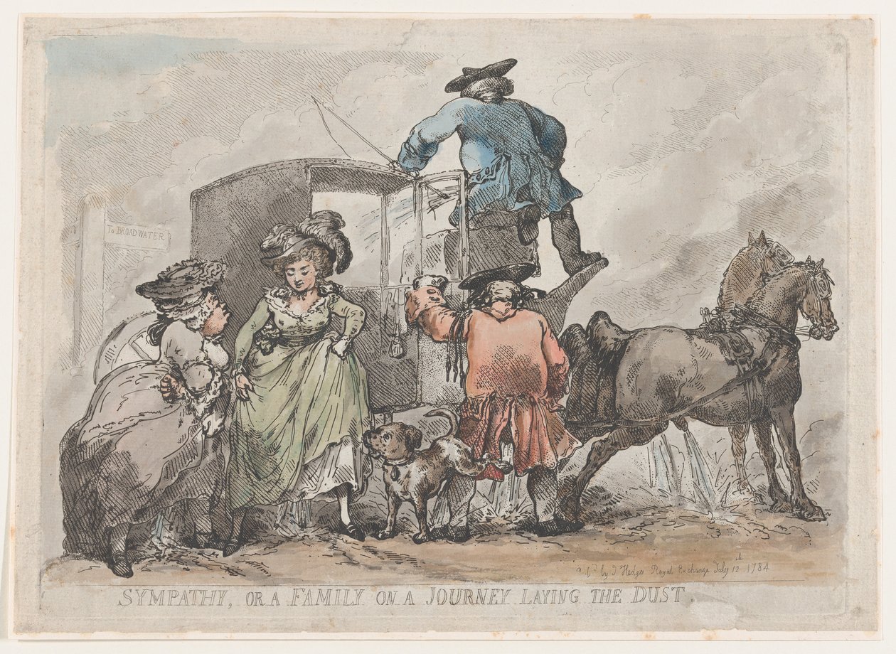 Sympatia eli Perhe matkalla pölyn laskemiseen, 12. heinäkuuta 1784, 12. heinäkuuta 1784. tekijältä Thomas Rowlandson