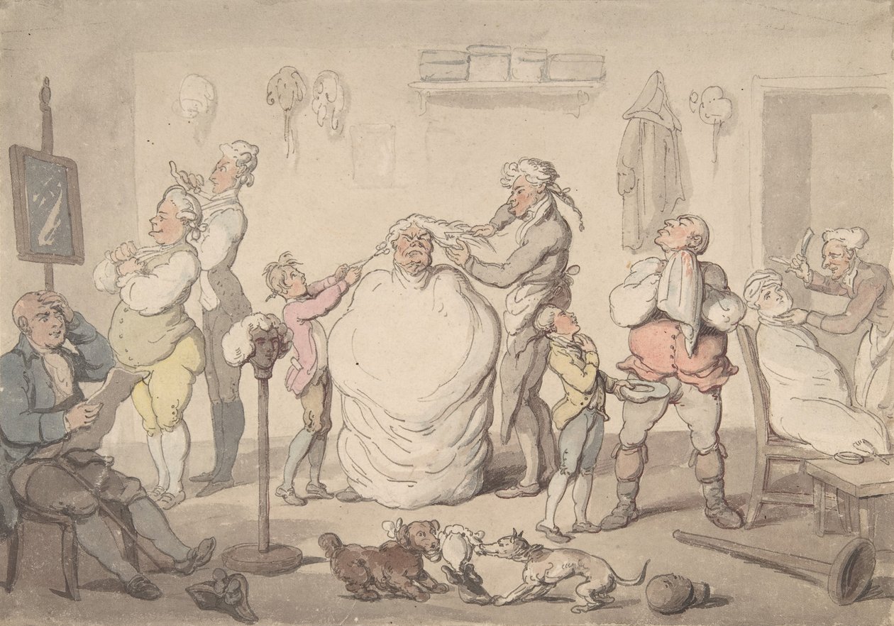 Parturi, 1785-1805. tekijältä Thomas Rowlandson