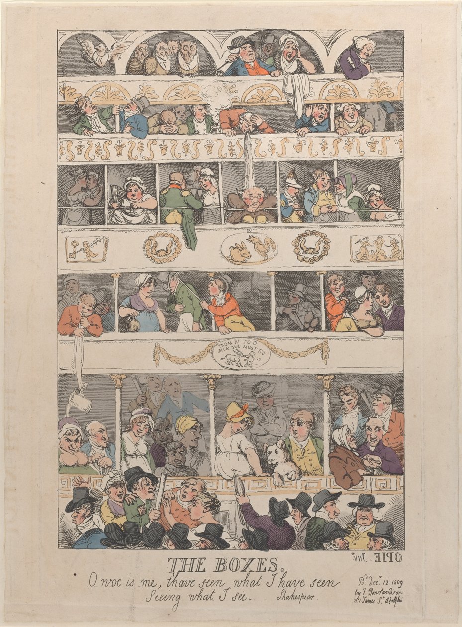 The Boxes, 12. joulukuuta 1809, 12. joulukuuta 1809. tekijältä Thomas Rowlandson