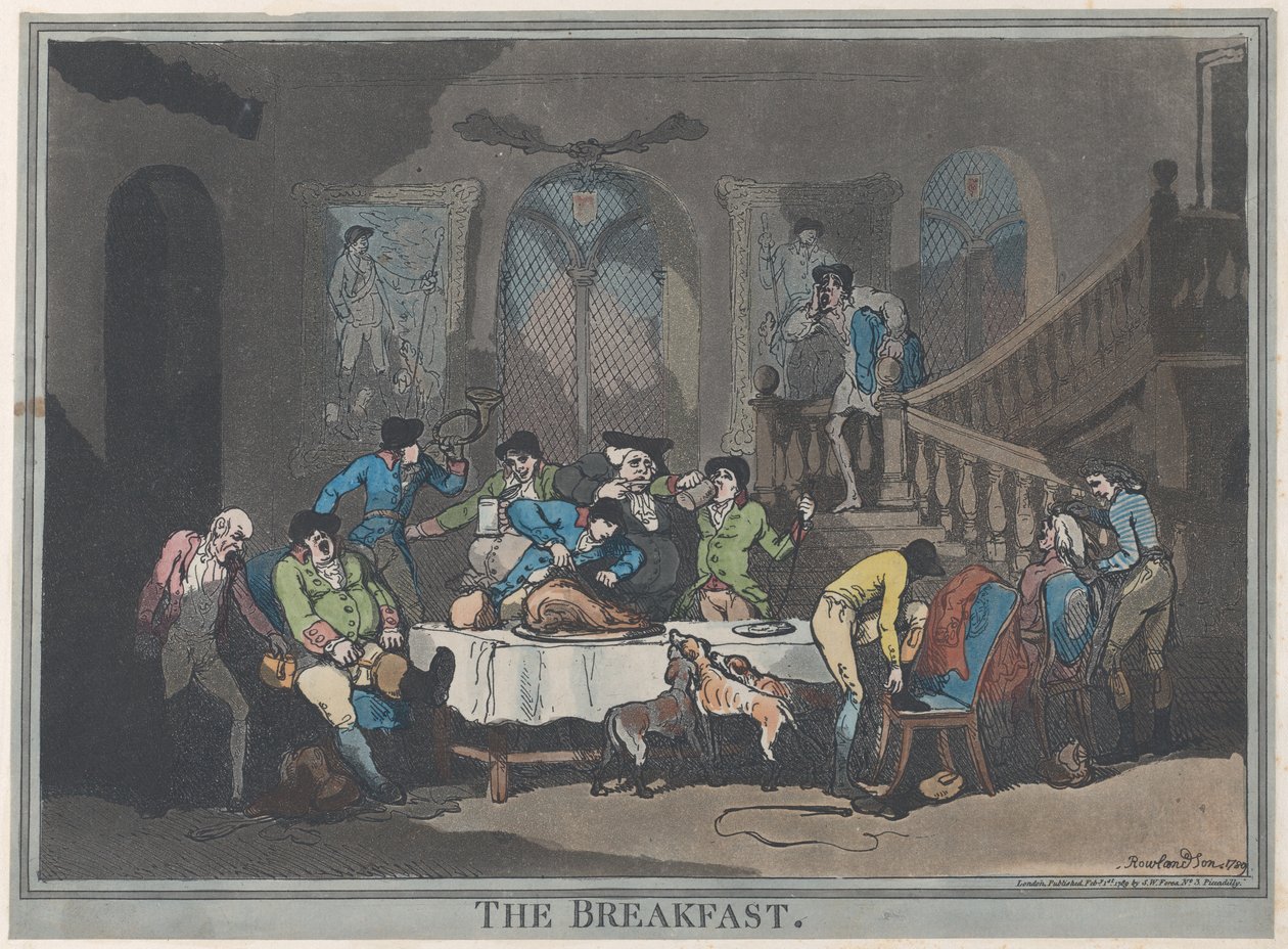 Aamiainen, 1. helmikuuta 1789, 1. helmikuuta 1789. tekijältä Thomas Rowlandson