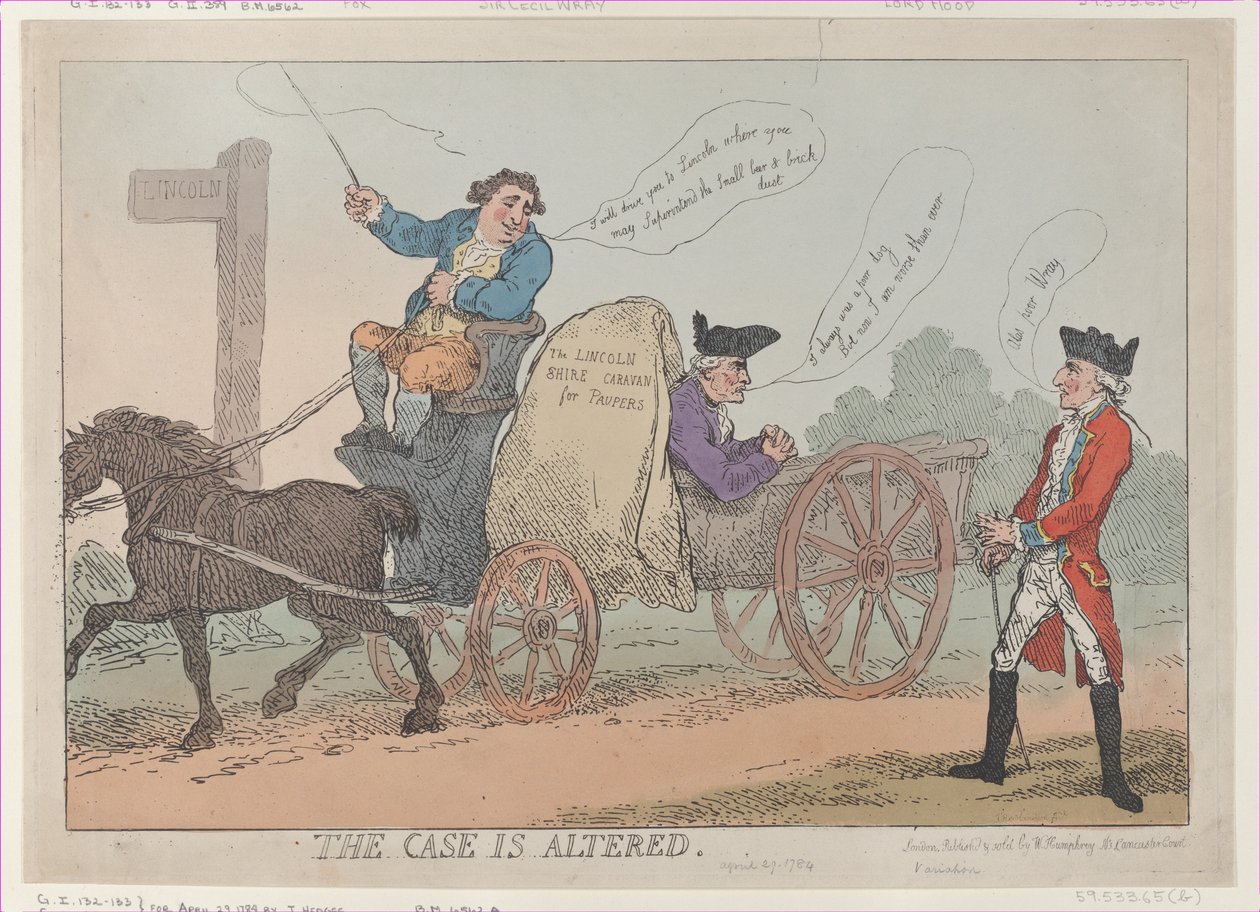 The Case Is Altered, [29. huhtikuuta 1784], julkaistu uudelleen, [29. huhtikuuta 1784], julkaistu uudelleen. tekijältä Thomas Rowlandson