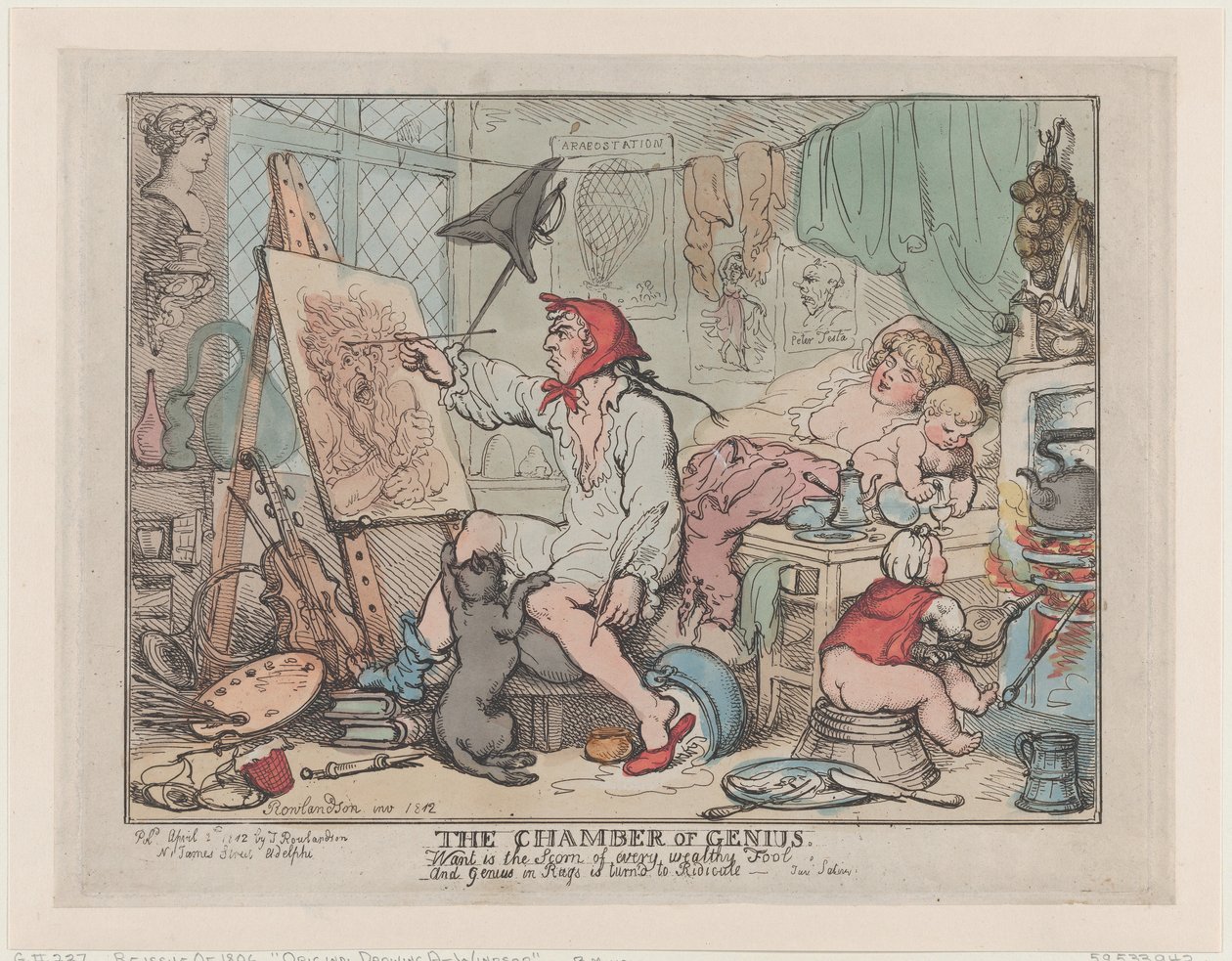 Nerojen kamari, 2. huhtikuuta 1812, 2. huhtikuuta 1812. tekijältä Thomas Rowlandson