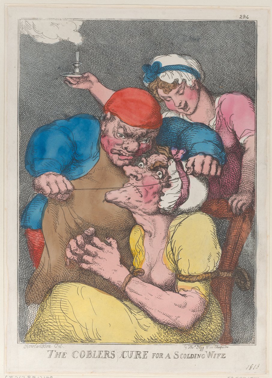 Suutarin lääke nuhtelevaan vaimoon, 1813, 1813. tekijältä Thomas Rowlandson