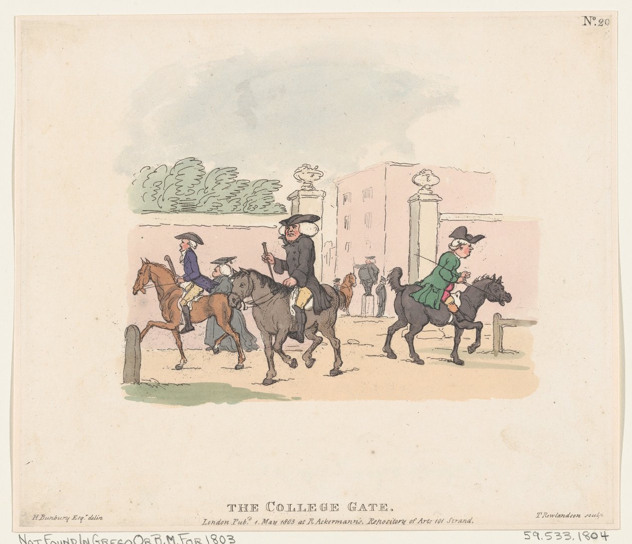 College Gate, 1. toukokuuta 1803, 1. toukokuuta 1803. tekijältä Thomas Rowlandson