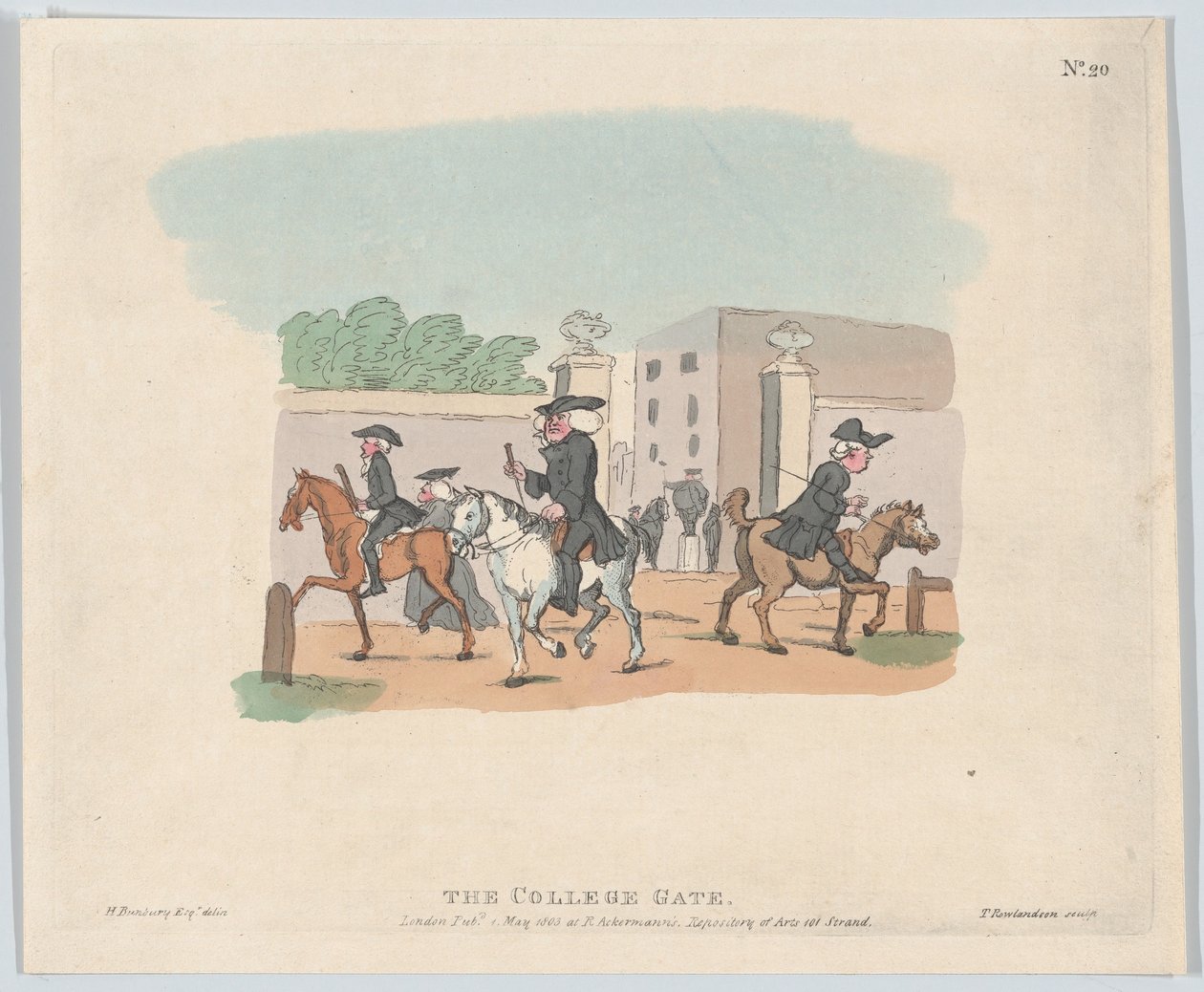 College Gate, 1. toukokuuta 1803, 1. toukokuuta 1803. tekijältä Thomas Rowlandson