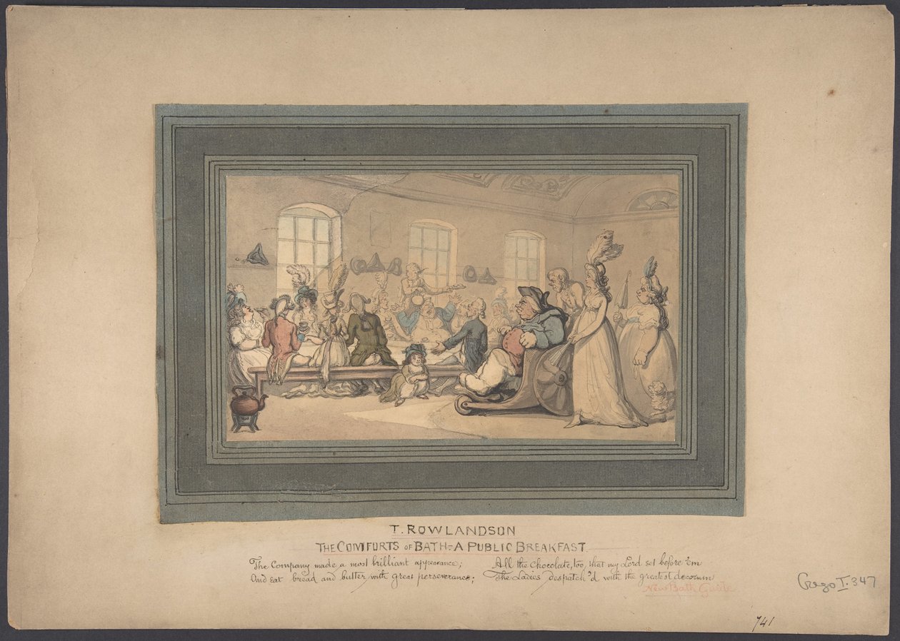 Bathin mukavuudet: Julkinen aamiainen tekijältä Thomas Rowlandson