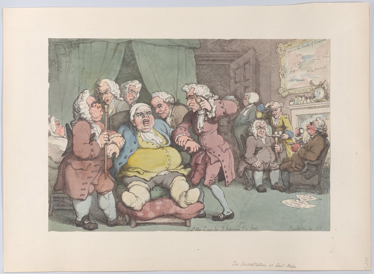 Konsultaatio eli viimeinen toivo, 30. kesäkuuta 1808, 30. kesäkuuta 1808. tekijältä Thomas Rowlandson