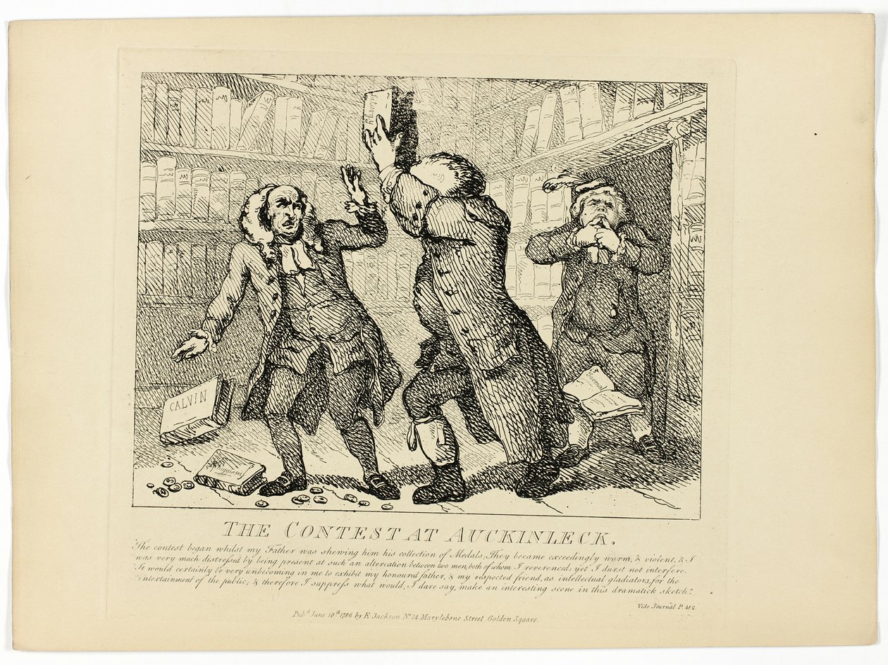 Auckinleckin kilpailu, Boswellin Hebridien kiertomatkasta. tekijältä Thomas Rowlandson