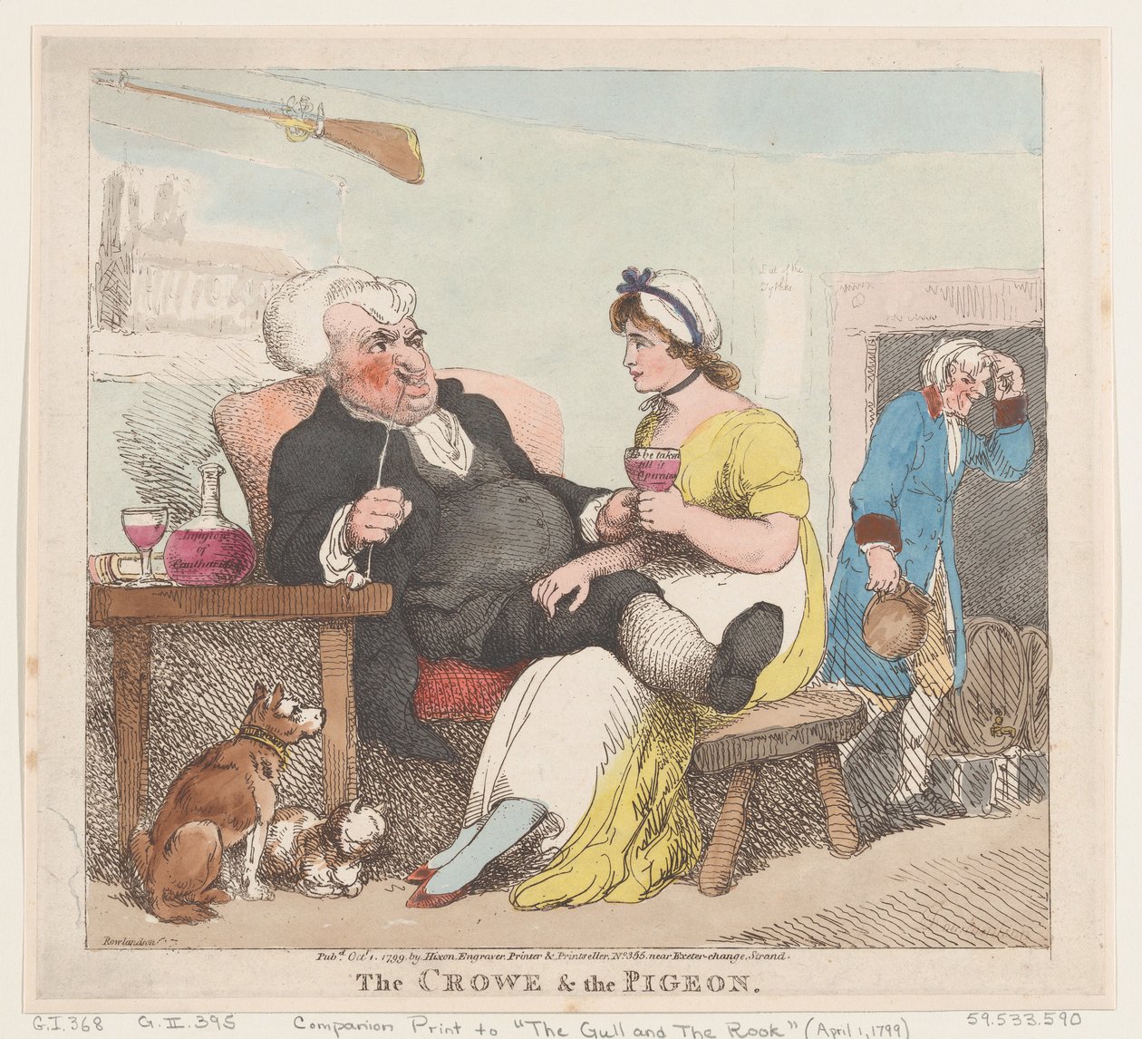 The Crowe & The Pigeon, 1. lokakuuta 1799, 1. lokakuuta 1799. tekijältä Thomas Rowlandson