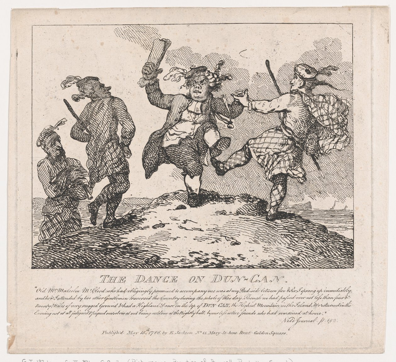 Tanssi Dun-Canin Boswellin maalauksellisilla kauneuksilla, toinen osa, 15. toukokuuta 1786, 15. toukokuuta 1786 tekijältä Thomas Rowlandson