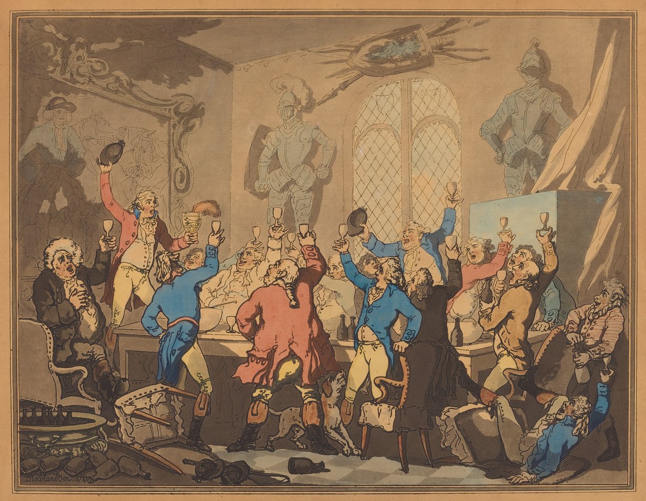 Illallinen, 1787. tekijältä Thomas Rowlandson