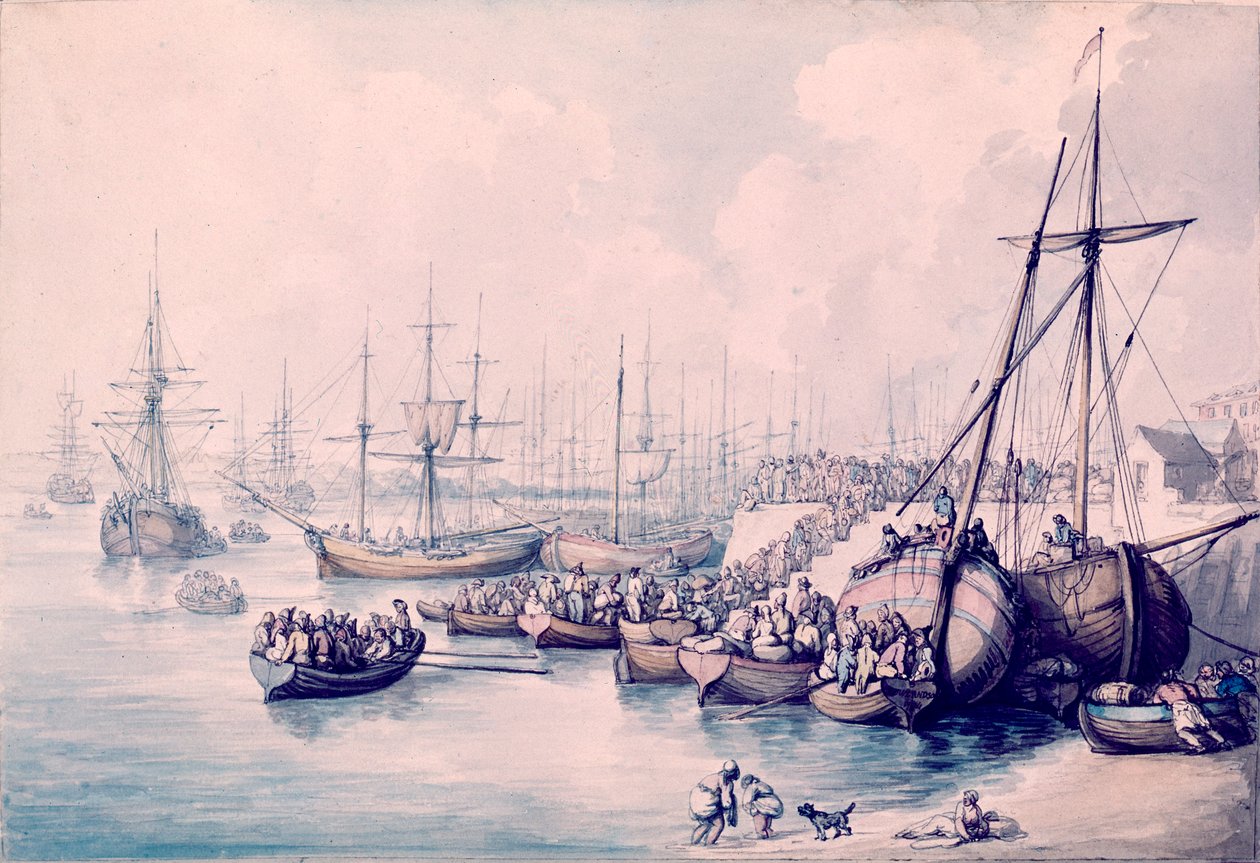 Toulonin kuninkaallisten maihinnousu tekijältä Thomas Rowlandson