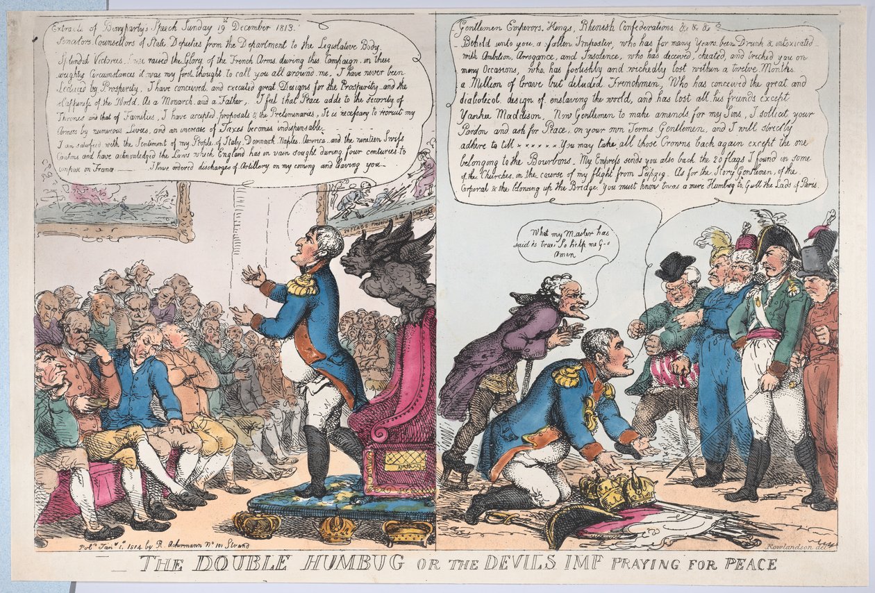 The Double Humbug or the Devils Imp Pray for Peace, 1. tammikuuta 1814., 1. tammikuuta 1814. tekijältä Thomas Rowlandson